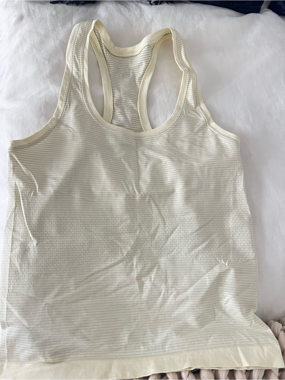 Yellow/Cream Lululemon Swiftly Race Length Tank